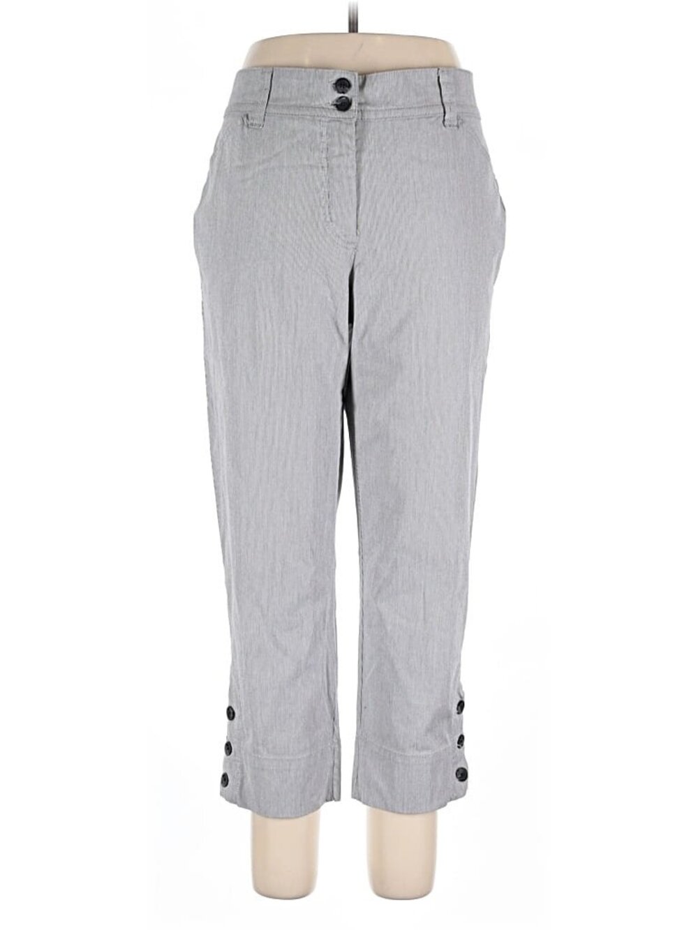 CHARTER CLUB Vintage Capris Pedal-Pusher Pants Grey Pin-Striped Women's Size 6